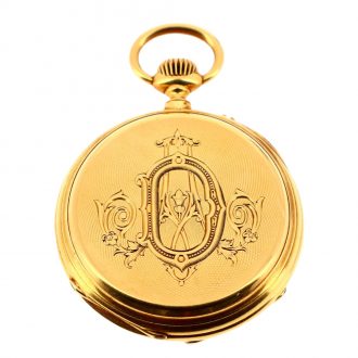Swiss 18K yellow gold open faced pocket watch Circa 1900 Swiss 18K yellow gold open faced pocket watch Circa 1900