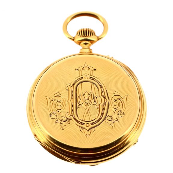 Swiss 18K yellow gold open faced pocket watch Circa 1900 Swiss 18K yellow gold open faced pocket watch Circa 1900