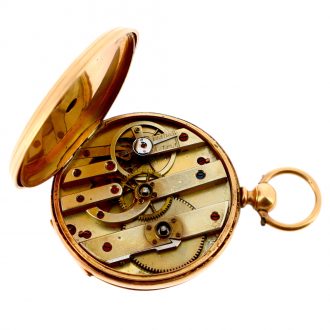 Swiss 18 carat pink gold open faced pocket watch Circa 1880 Swiss 18 carat pink gold open faced pocket watch Circa 1880
