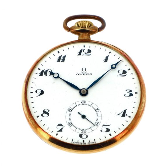 Swiss 18K yellow gold open faced pocket watch Circa 1900
