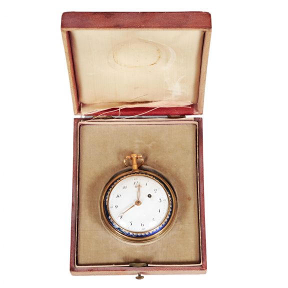 French gold verge watch with enamel painting Circa 1780 French gold verge watch with enamel painting Circa 1780