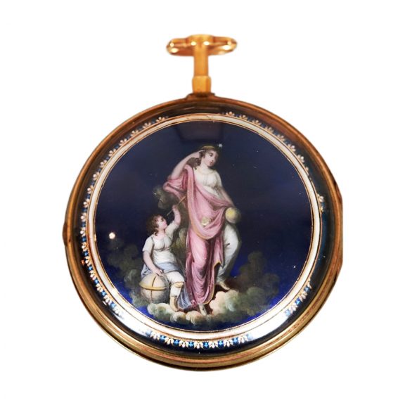 French gold verge watch with enamel painting Circa 1780 French gold verge watch with enamel painting Circa 1780