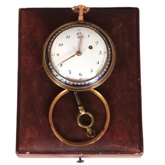 French gold verge watch with enamel painting Circa 1780