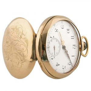 Swiss 18K yellow gold open faced pocket watch Circa 1905