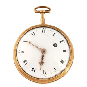French 18K yellow gold open faced pocket watch Circa 1805