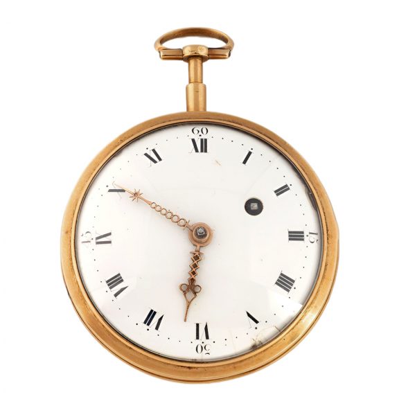 French 18K yellow gold open faced pocket watch Circa 1805