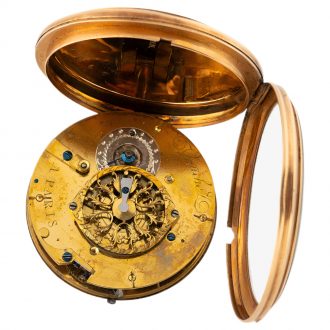 French 18K yellow gold open faced pocket watch Circa 1805