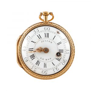 French 18K yellow gold open faced pocket watch Circa 1725