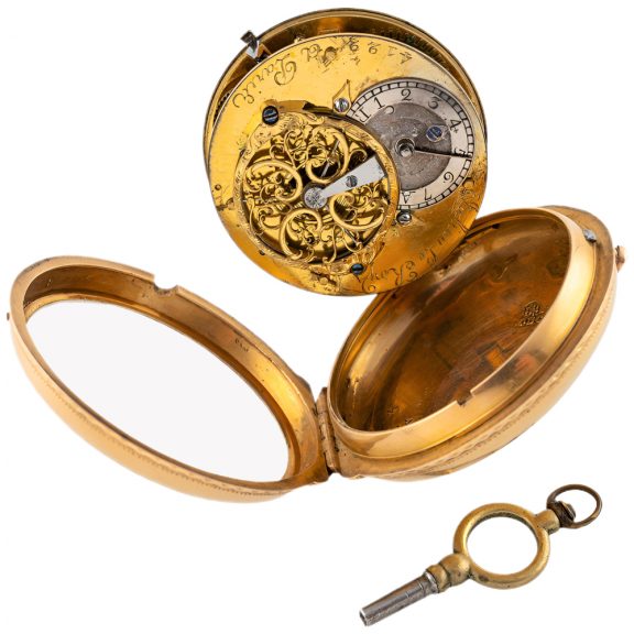 French 18K yellow gold open faced pocket watch Circa 1725 French 18K yellow gold open faced pocket watch Circa 1725