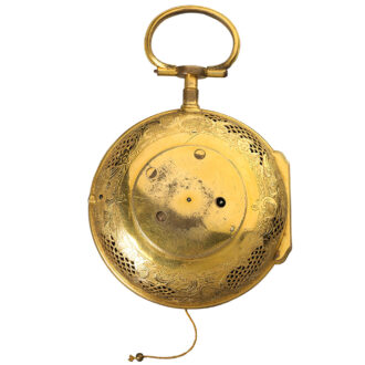 French quarter repeating coach clock with alarm and date Circa 1800
