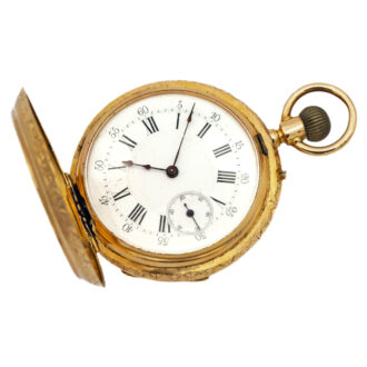 French 18K yellow gold half hunter pocket watch Circa 1900