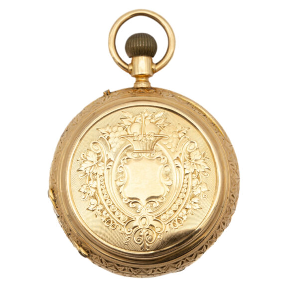 French 18K yellow gold half hunter pocket watch Circa 1900 French 18K yellow gold half hunter pocket watch Circa 1900