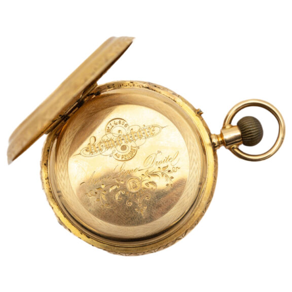 French 18K yellow gold half hunter pocket watch Circa 1900 French 18K yellow gold half hunter pocket watch Circa 1900