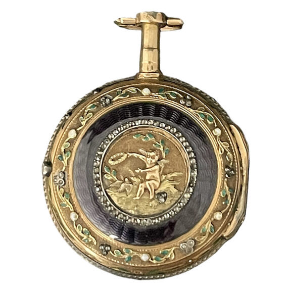 Swiss gold and silver pocket watch with opal cabochons Circa 1870 Swiss gold and silver pocket watch with opal cabochons Circa 1870