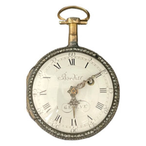 Swiss gold and silver pocket watch with opal cabochons Circa 1870