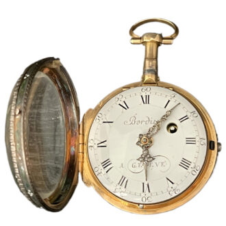 Swiss gold and silver pocket watch with opal cabochons Circa 1870
