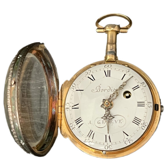 Swiss gold and silver pocket watch with opal cabochons Circa 1870 Swiss gold and silver pocket watch with opal cabochons Circa 1870