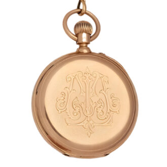 French 18K yellow gold pocket watch with chain Circa 1900