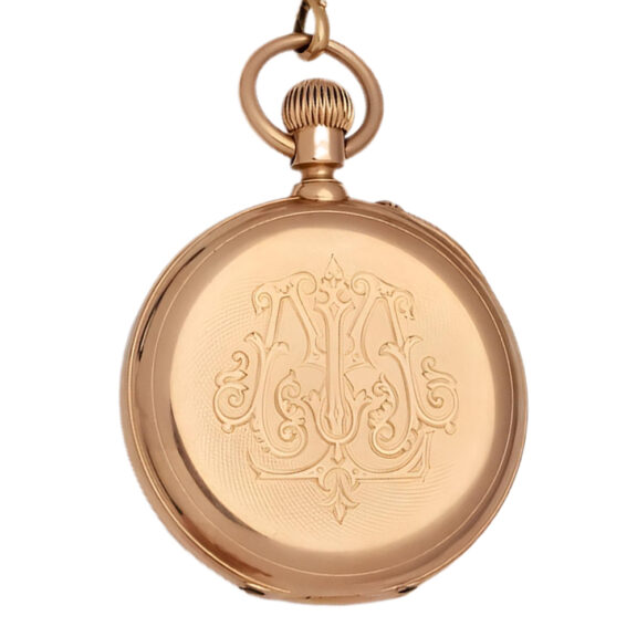 French 18K yellow gold pocket watch with chain Circa 1900 French 18K yellow gold pocket watch with chain Circa 1900