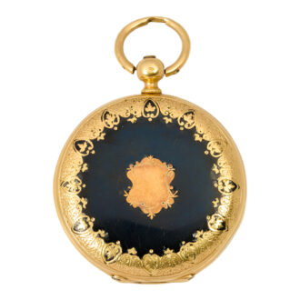 French 18K yellow gold and enamel pocket watch Circa 1845