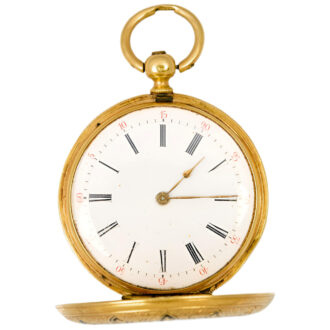 French 18K yellow gold and enamel pocket watch Circa 1845