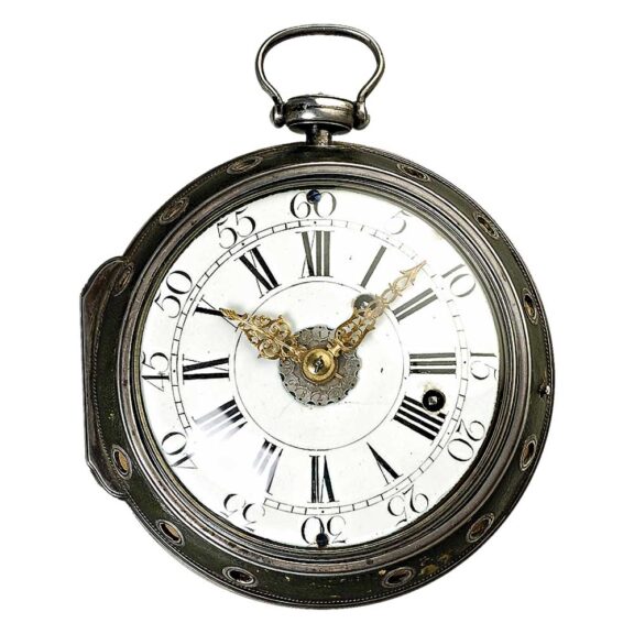 French large silver coach clock of museum quality Circa 1750.