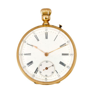 French 18K yellow gold open faced pocket watch Circa 1875