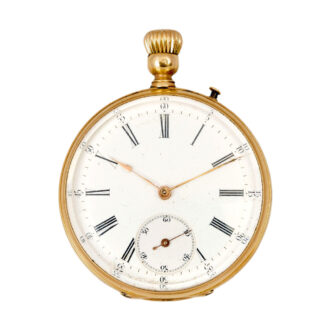 French 18K yellow gold open faced pocket watch Circa 1875