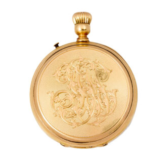 French 18K yellow gold open faced pocket watch Circa 1875