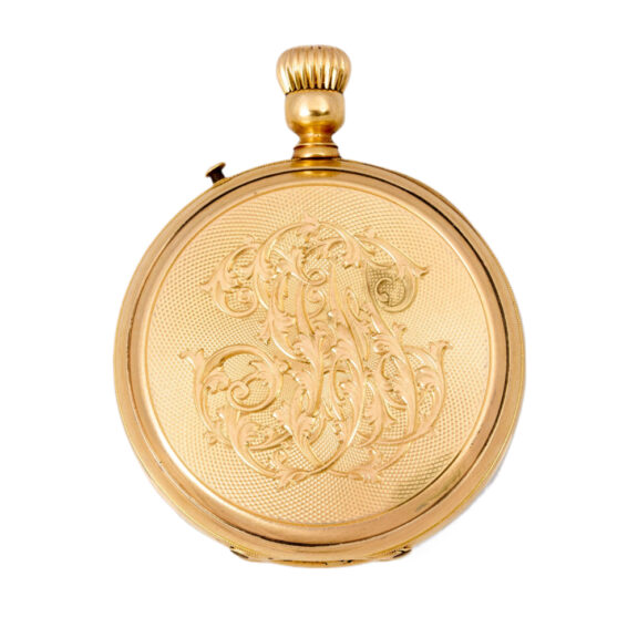 French 18K yellow gold open faced pocket watch Circa 1875 French 18K yellow gold open faced pocket watch Circa 1875
