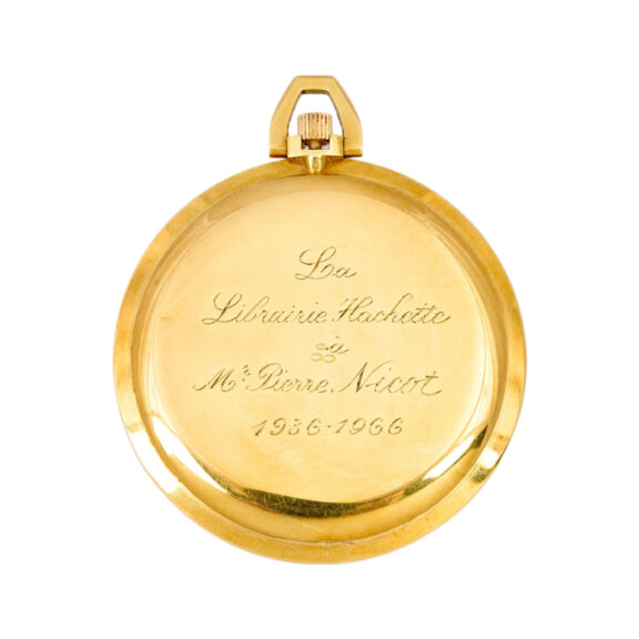 Swiss 18K yellow gold open faced pocket watch, Circa 1967 Swiss 18K yellow gold open faced pocket watch, Circa 1967