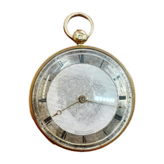French 18K yellow gold open faced pocket watch Circa 1850