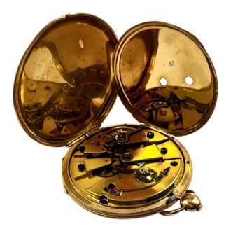 French 18K yellow gold open faced pocket watch Circa 1850