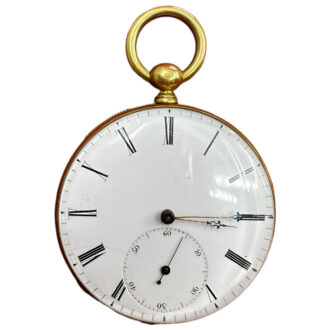 French 18K yellow gold open faced pocket watch Circa 1895