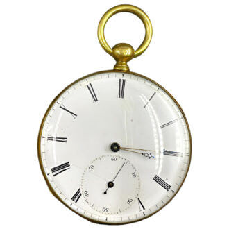 French 18K yellow gold open faced pocket watch Circa 1895