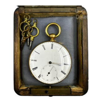 French 18K yellow gold open faced pocket watch Circa 1895