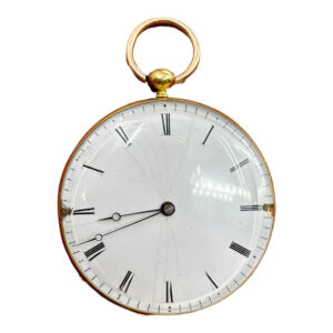 French 18K yellow gold open faced pocket watch Circa 1850