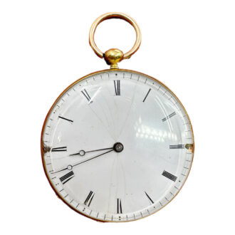 French 18K yellow gold open faced pocket watch Circa 1850