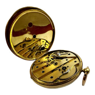 French 18K yellow gold open faced pocket watch Circa 1850