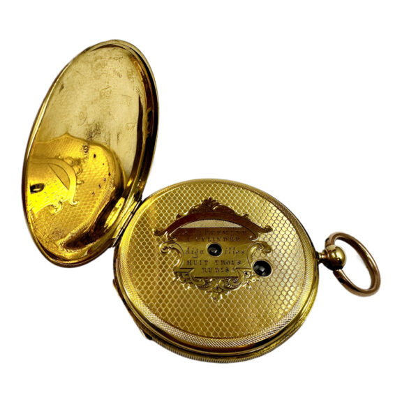 French 18K yellow gold open faced pocket watch Circa 1850 French 18K yellow gold open faced pocket watch Circa 1850