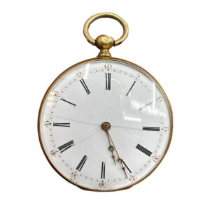 French 18K yellow gold open faced pocket watch Circa 1850