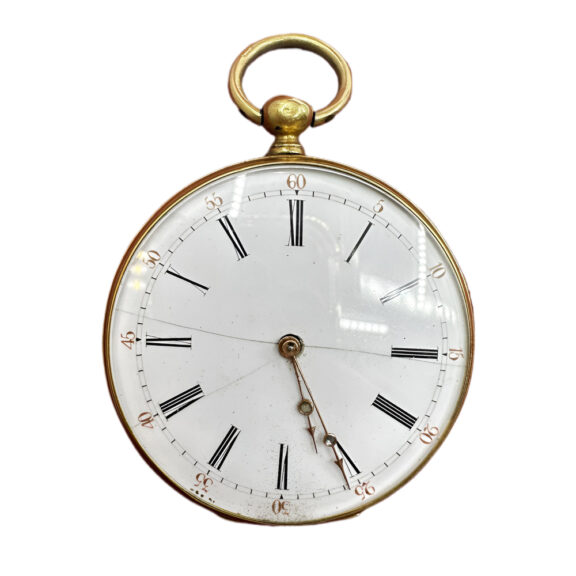 French 18K yellow gold open faced pocket watch Circa 1850