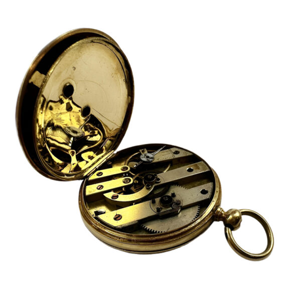 French 18K yellow gold open faced pocket watch Circa 1850 French 18K yellow gold open faced pocket watch Circa 1850