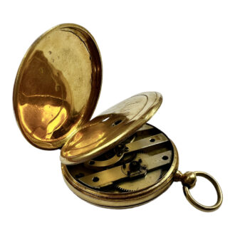 French 18K yellow gold open faced pocket watch Circa 1850