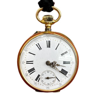 French 18K yellow gold open faced pocket watch Circa 1895