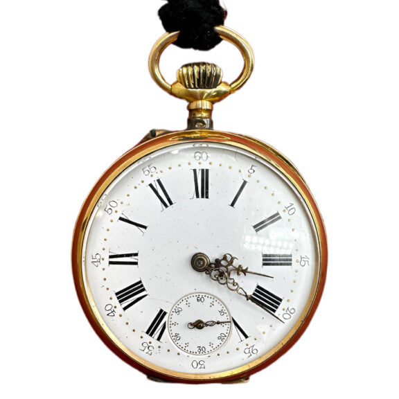 French 18K yellow gold open faced pocket watch Circa 1895 French 18K yellow gold open faced pocket watch Circa 1895