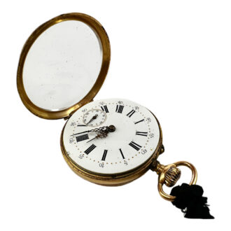 French 18K yellow gold open faced pocket watch Circa 1895 French 18K yellow gold open faced pocket watch Circa 1895