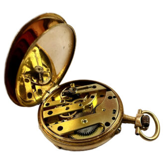 French 18K yellow gold open faced pocket watch Circa 1895
