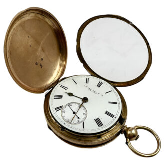English 9K gold full hunter pocket watch Circa 1850