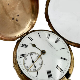 English 9K gold full hunter pocket watch Circa 1850